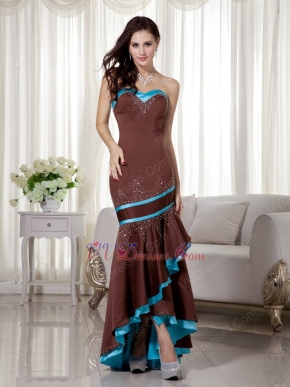 Sienna Mermaid High-low Prom Dress With Aqua Details