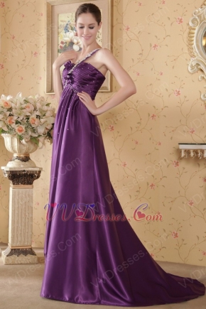 One Shoulder Sweetheart Eggplant Prom Dress To 2014 Prom Wear