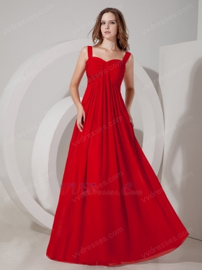 Straps Scarlet Chiffon Long La Prom Dress 2014