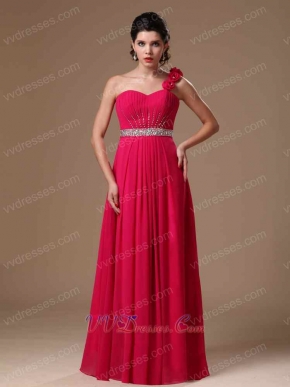 Fuchsia One Shoulder Skirt Formal Evening Prom Dress Femme