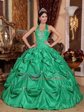 Halter Top Wholesale Cyan Blue Best Quinceanera Dress