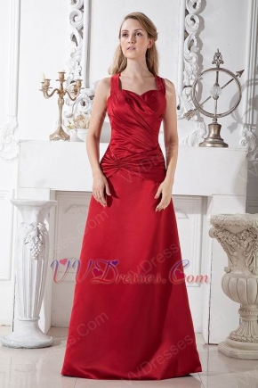 Halter Sweetheart Wine Red Long Celebrity Evening Dress