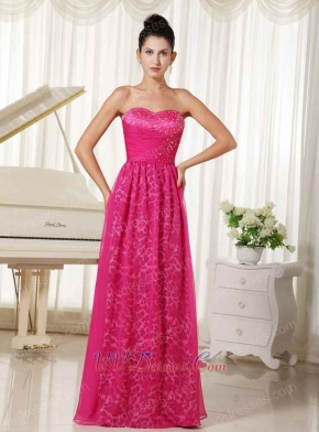 Fuchsia Chiffon Floor Length Empire Skirt Leopard Inside For 30 Women