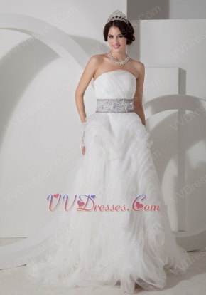 Discount Rolled Tulle Fabric Flowers Skirt Wedding Dress Strores