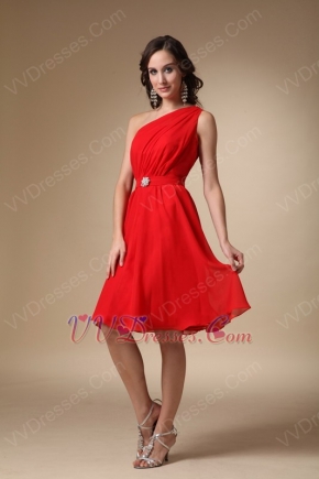 One Shoulder Short Bridesmaid Dress For 2014 Wedding