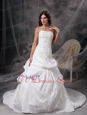 White Strapless Puffy Bubble Wedding Dress By Top Designer Low Price