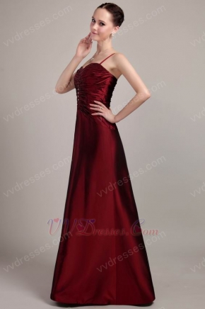 Burgundy Spaghetti Strap Mother Of The Bride Dress Petite