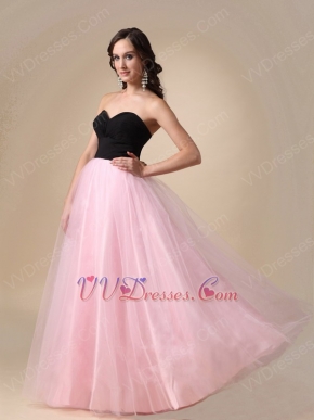 Black And Pink Floor Length Skirt Best Deals Prom Dress