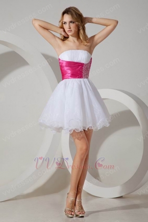 Lovely Strapless Mini White Sweet 16 Dresses Wholesale Price