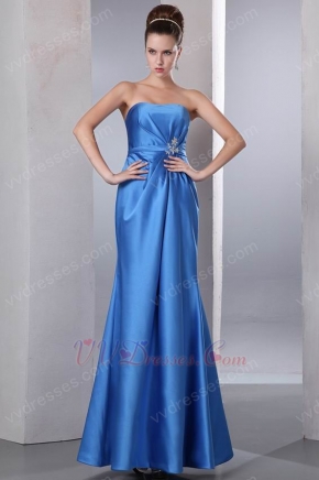 Blue Stain Formal Sweetheart Trumpet Prom Dress Petite