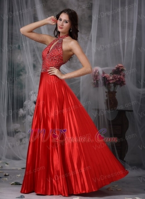 High Neck Halter Floor Length Prom Dress Affordable Inexpensive