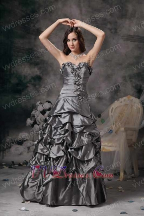 Sweetheart Floor-length Grey Taffeta Night Club Dresses Night Club