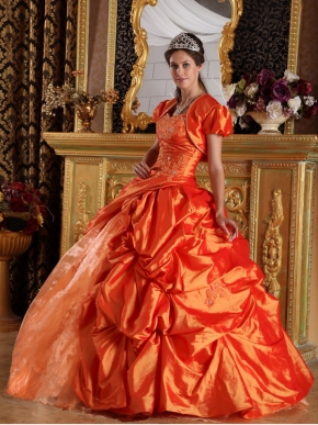 Classical Styles Orange Quinceanera Dress With Jacket