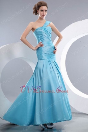 Off The Shoulder Floor-length Mermaid  Light Sky Blue Prom Dress Bridesmaid Dress Y8694 main image 0