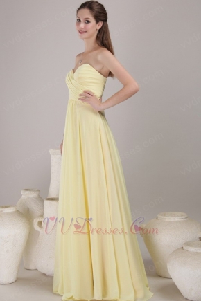 Sweetheart Neckline Daffodil Chiffon Bridesmaid Dress Discount