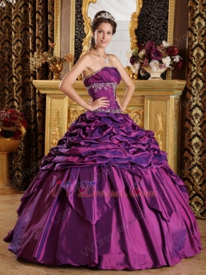 Stylish Corset Back Purple Floor Length Dress Quinceanera