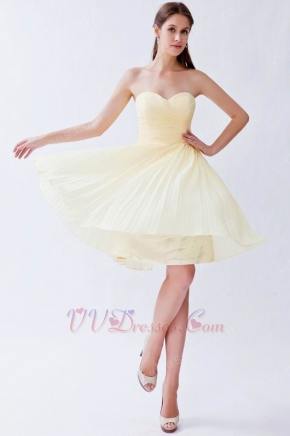 Mini Skirt Light Yellow Dress Cute Graduation Girls Wear