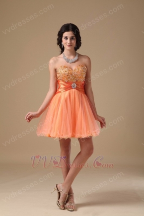 Sweetheart Orange Dresses For Sweet 16 Party Wear