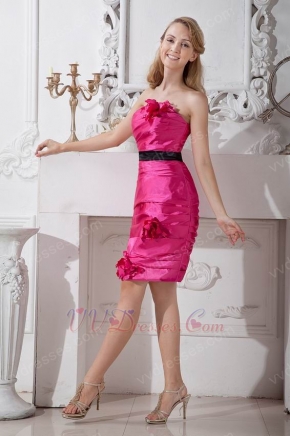 Buy Strapless Fuchsia Sweet 16 Dress With Black Sash