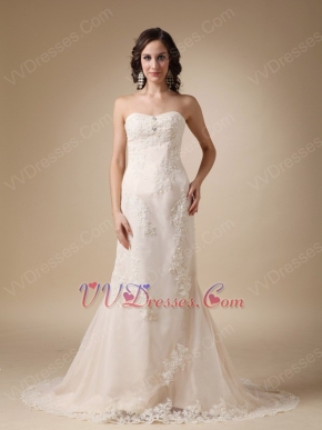 Discount Sweetheart Trimed Wedding Dress With Applique