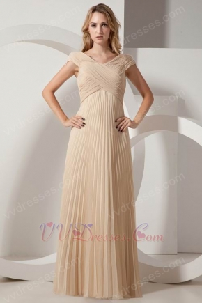 Inexpensive Champagne Chiffon Evening Dress For Sale