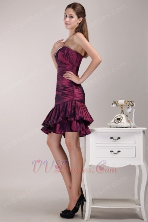 Burgundy One Shoulder Neckline 2014 Short Prom Dress