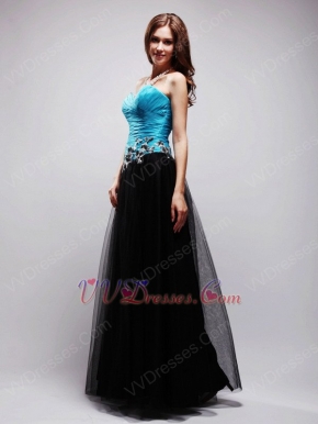 Prom Evening Party Dress Design With Black and Blue