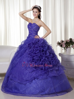 Wisteria Purple Ruffle Designer Dress To Quinceanera Party