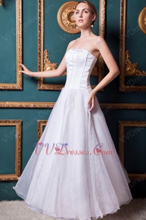 White Inexpensive Floor Length A Wedding Dress On Sale