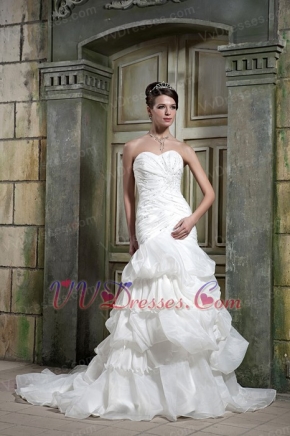 Exclusive Mermaid Sweetheart Bubble Skirt Bridal Dress For Wedding Low Price