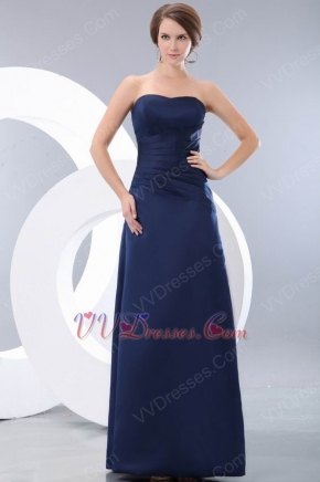 Marine Blue Stain Floor Length Skirt Amazing Prom Dresses