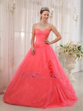 Cute Girl Water melon Quinceanera Dress With Handmade Flower