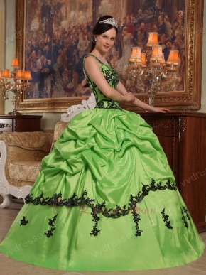 Appliqued Spring Green Quinceanera Dress Like A Princess