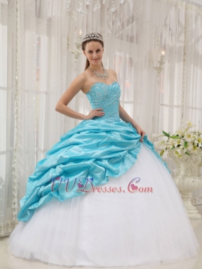 Aqua Floor Length Skirt Allure Quinceanera Dress For Girls