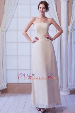 Strapless Champagne Dress For Mother Of Bride With Jacket