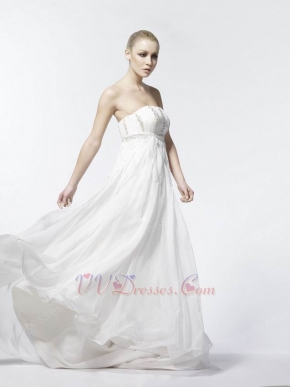 Strapless Beaded Wedding Dresses For Pregnant Women