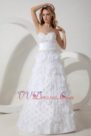 Luxury Lace White Celebrity Dress With Flowers Decorate