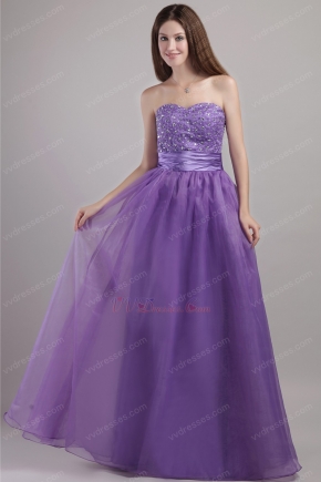 Lavender Beaded Designer Dress For Evening Party