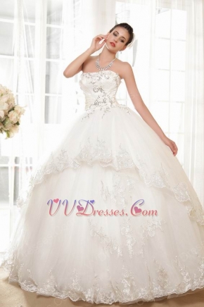 Top Seller Sweetheart Puffy Ball Gown Ivory Bridal Dress