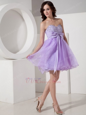 Lilac Girl Sweet Sixteen Dress With Bowknot Design