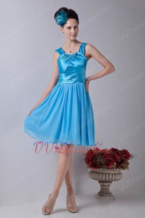 Straps Square Aqua hort Modest Homecoming Dress