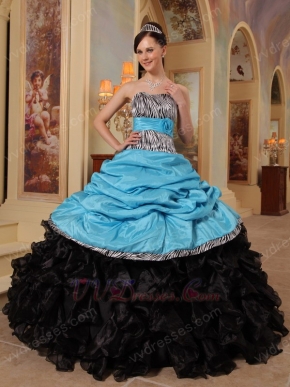 Sweetheart New Arrival Black And Sky Blue Quinceanera Dress
