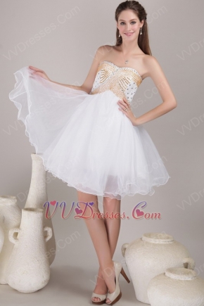 Sweetheart Knee-length Prom Short Dress With Golden Beading