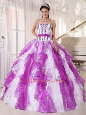 Purple And White Ombre Puffy Skirt Quince Dress Cheap