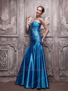 Teal Blue Floor-length Taffeta Evening And Prom Dresses UK