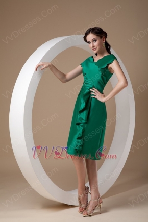 V Neck Dark Green 2014 Homecoming Dress Cheap