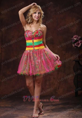 Colorful Beaded Mini-length Club Dress For Cocktail Party New Brand