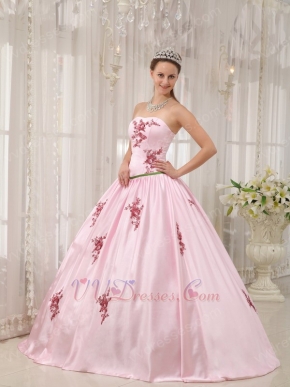 Pink Quinceanera Dress With Corset Back Long Skirt