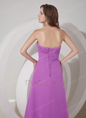 Double Straps Chiffon Dress with Sweetheart Neck Lilac Plus Size
