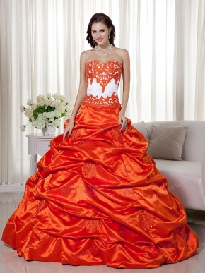 Orange Red Top Designer Quinceanera Dress For 16th Birthday Girl